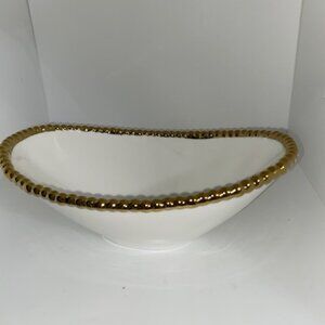 Brilliant Brand Gold Trim Beaded Porcelain Home Decor Bowl
